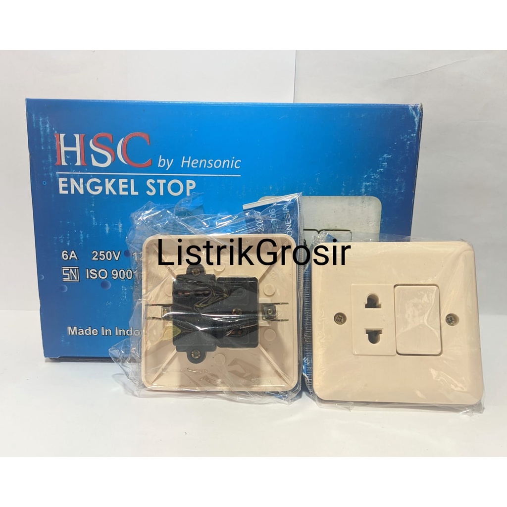 HSC IB Saklar Engkel + Stop Datar Inbow Tanam Hensonic HSC Cream 803