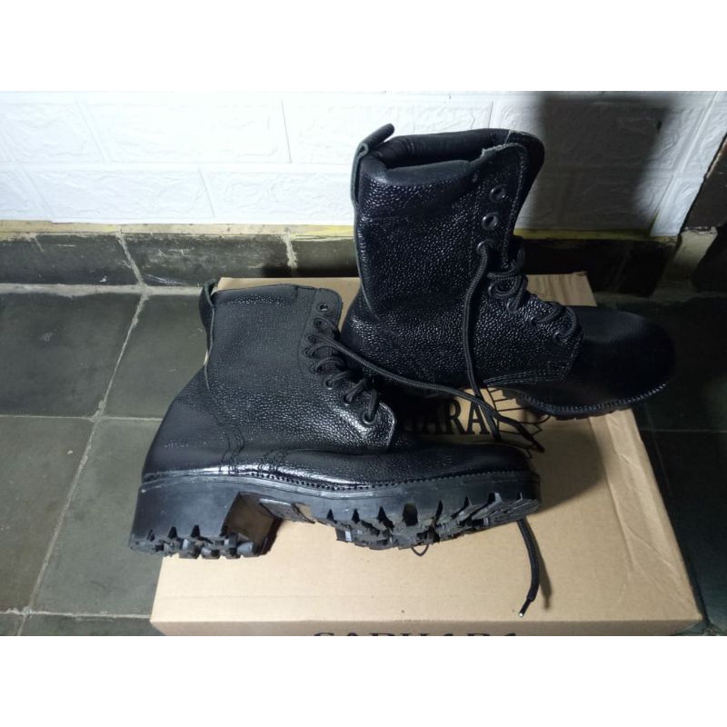 sepatu Pdl kulit jeruk jatah Polri/sepatu PDL/ Sepatu panjang / septu dinas polri