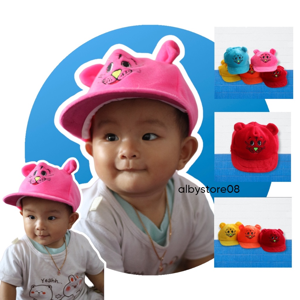 Topi anak / Topi anak motif kucing / Topi anak kekinian / Topi motif kucing untuk anak / Topi anak m