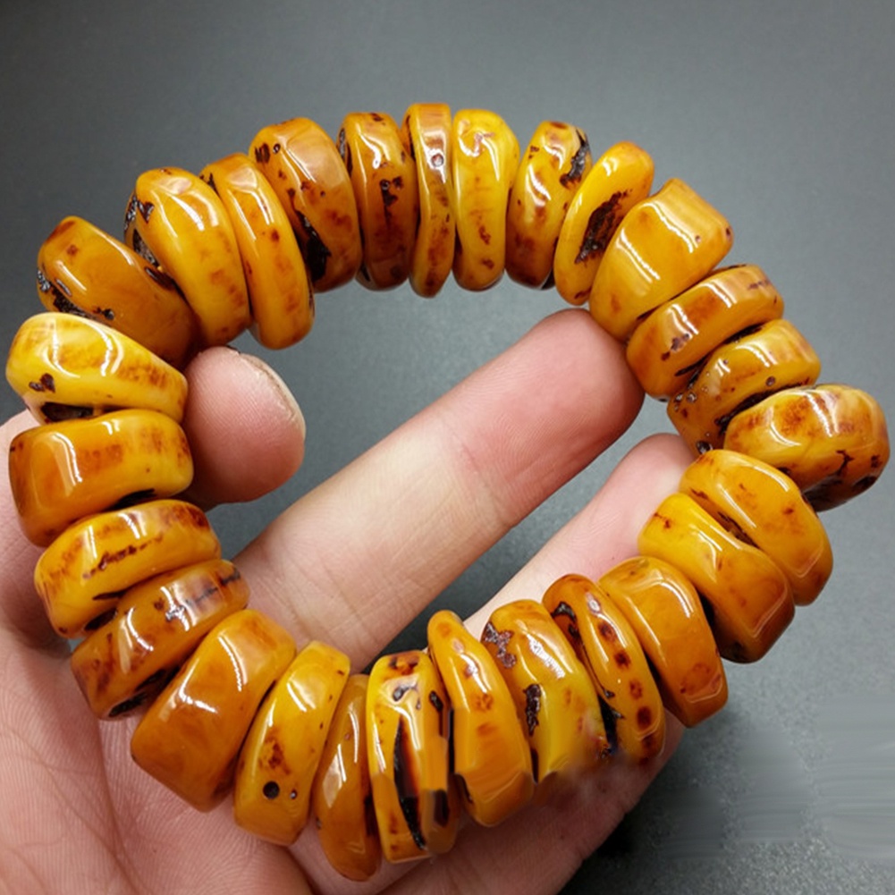 Hu Hu Hu Hu Hu Alat Bantu Pasang Kacamata♡ Gelang Tangan Manik-Manik Abacus Beeswax Amber Natural Untuk Wanita