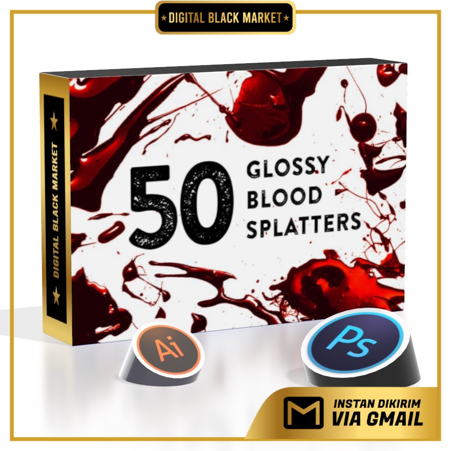 50 Glossy Blood Splatters