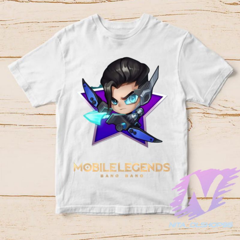 baju anak kaos anak yss mobile legend hero starligth