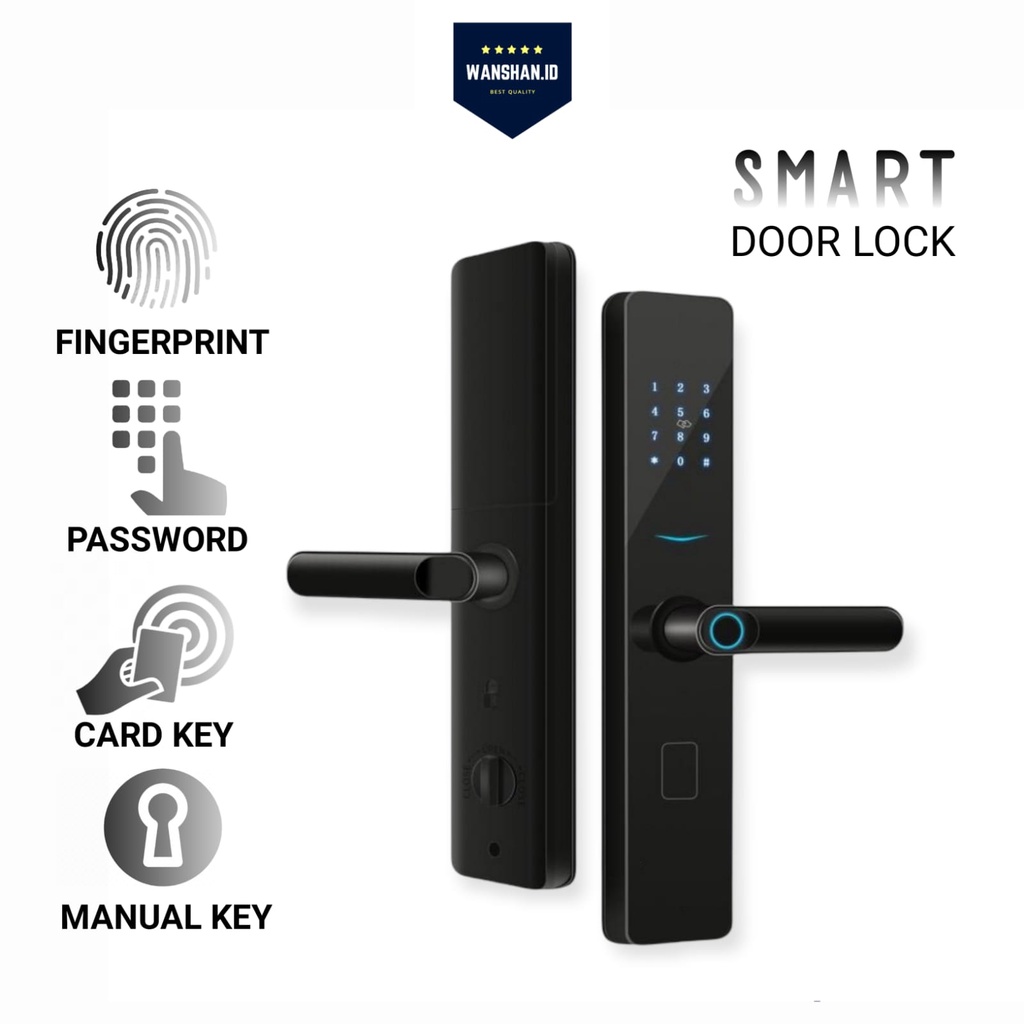 [WS] Handle kunci pintu elektronik Smart Door Lock Cerdas Sandi Sidik Jari