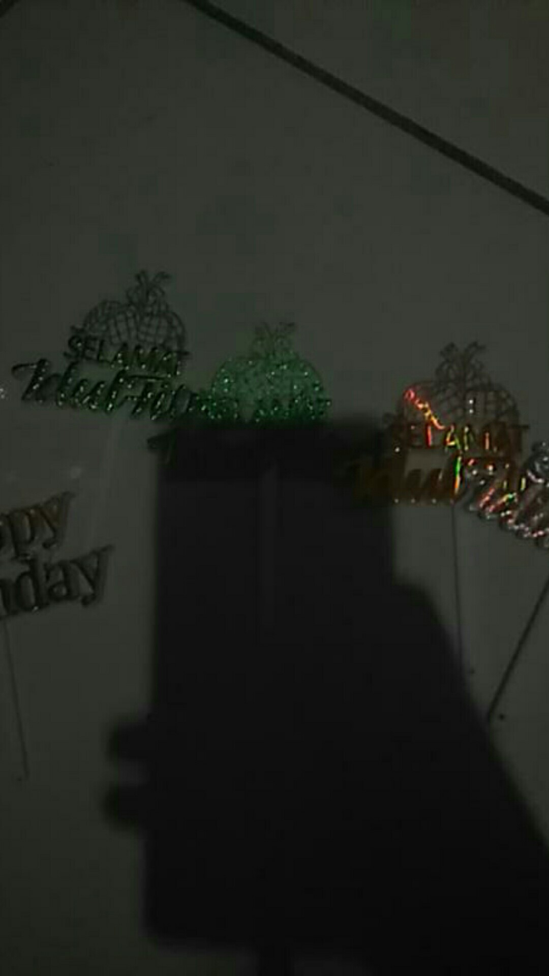 Ti-0138-d Cake Topper Tulisan Idul Fitri Lebaran Ketupat Hijau