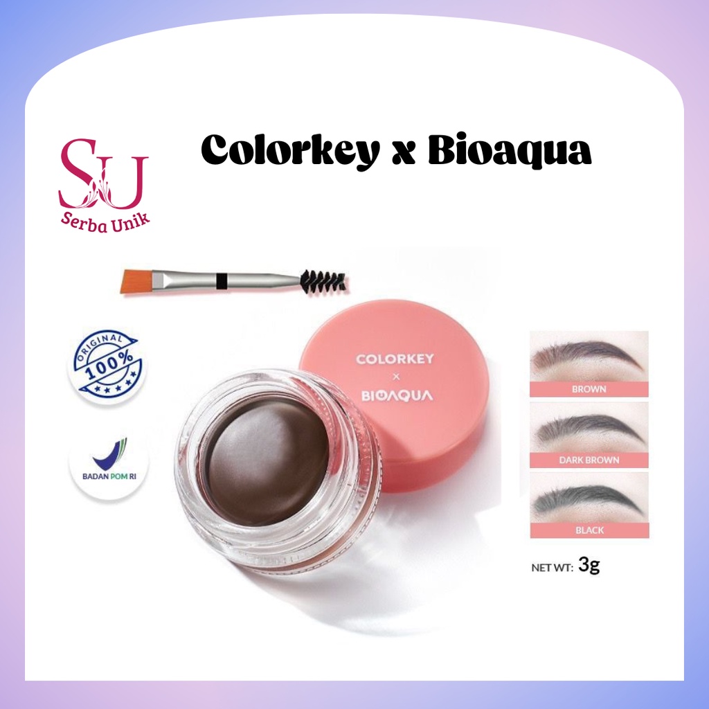 Colorkey X Bioaqua Stay On Lip Cream | Paint Your Brow Gel | Fine Brow Sculpting Pencil