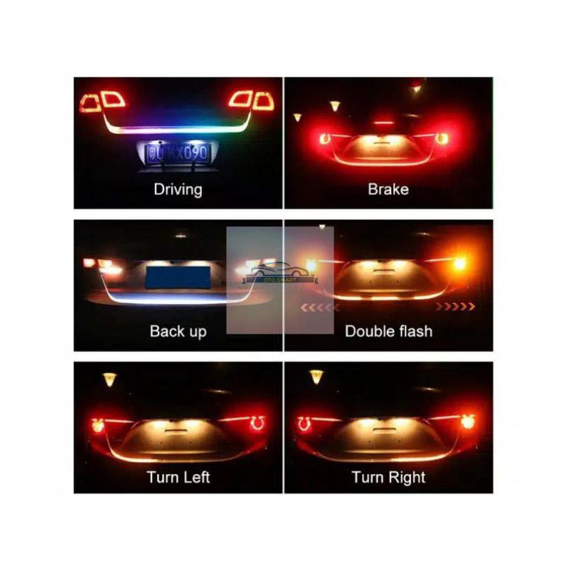 Lampu Strip DRL RGB 12V TAIL LED Lampu Bagasi Pintu Belakan Mobil Stop Sein Signal