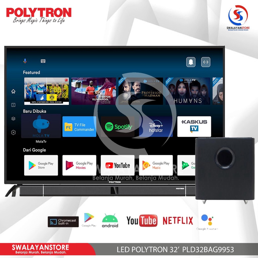 LED HD SMART ANDROID TV POLYTRON 32" PLD32BAG9953