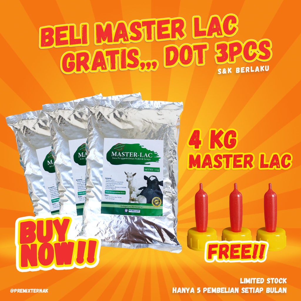 MASTER LAC 1 KG | Susu untuk Cempe Pedet Sapi Kambing Domba