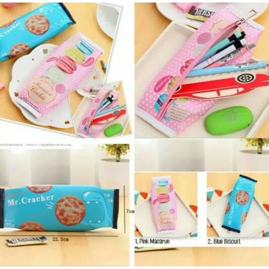 

nn Tempat pensil lucu/unik/motif kue/biskuit/praktis/souvenir/gift/kado