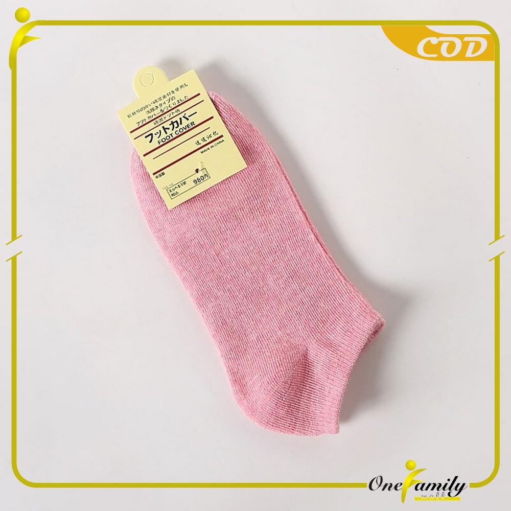 ONE-P59 Kaos Kaki Semata Kaki Polos / Kaus Kaki Wanita / Kaos Kaki Ankle Dewasa / Short Socks Import-MERAH