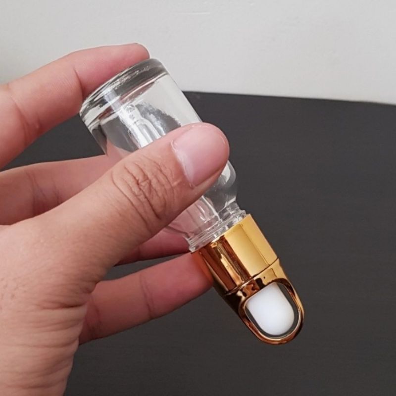 botol kaca pipet 15ml bening ring gold