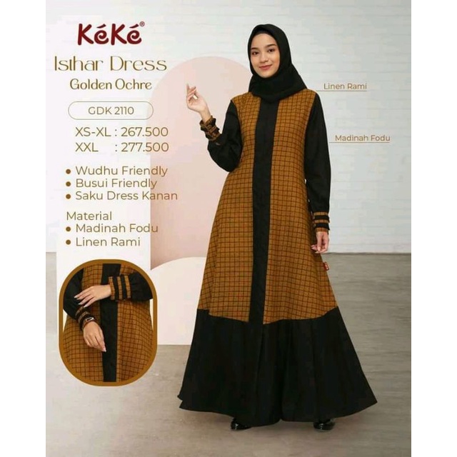 Gamis Cantik Keke Isthar dress GDK 2110