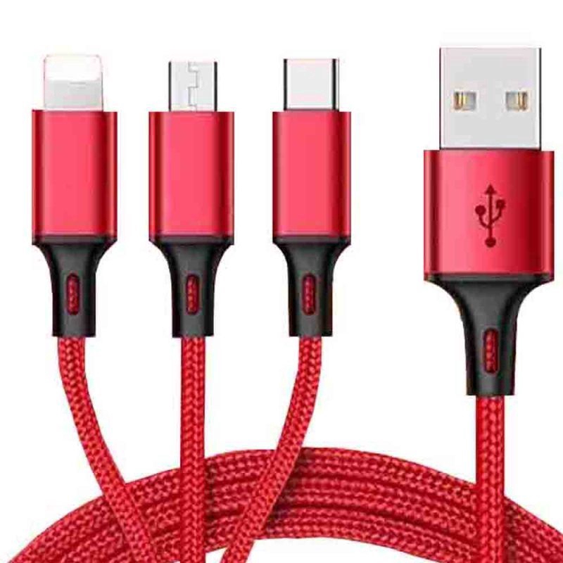 3 in 1 Kabel Charger Micro USB Tipe C Untuk iphone