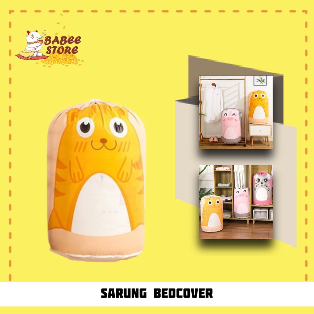 BABEE - TAS ORGANIZER BANTAL SELIMUT PAKAIAN UKURAN BESAR MOTIF KARTUN / TEMPAT SARUNG BEDCOVER