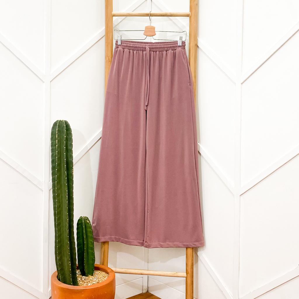 Dinda Pants Celana Kulot Wanita Panjang / Kulot Tali / Kulot Polos Premium Jersey Cullote Bawahan Wanita Terbaru Murah Kekinian-8