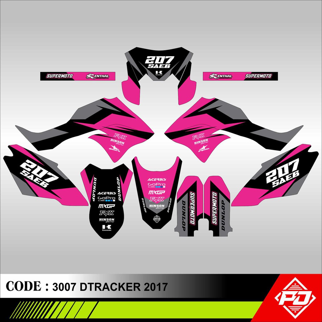 Decal Stiker Motor DTRACKER 150 SE NEW SUPERMOTO Full Body Sticker Custom Variasi MotorTrail