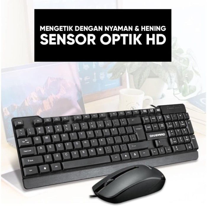 Divipard Keyboard Mouse usb Combo Keyboard dan Mouse USB MK310