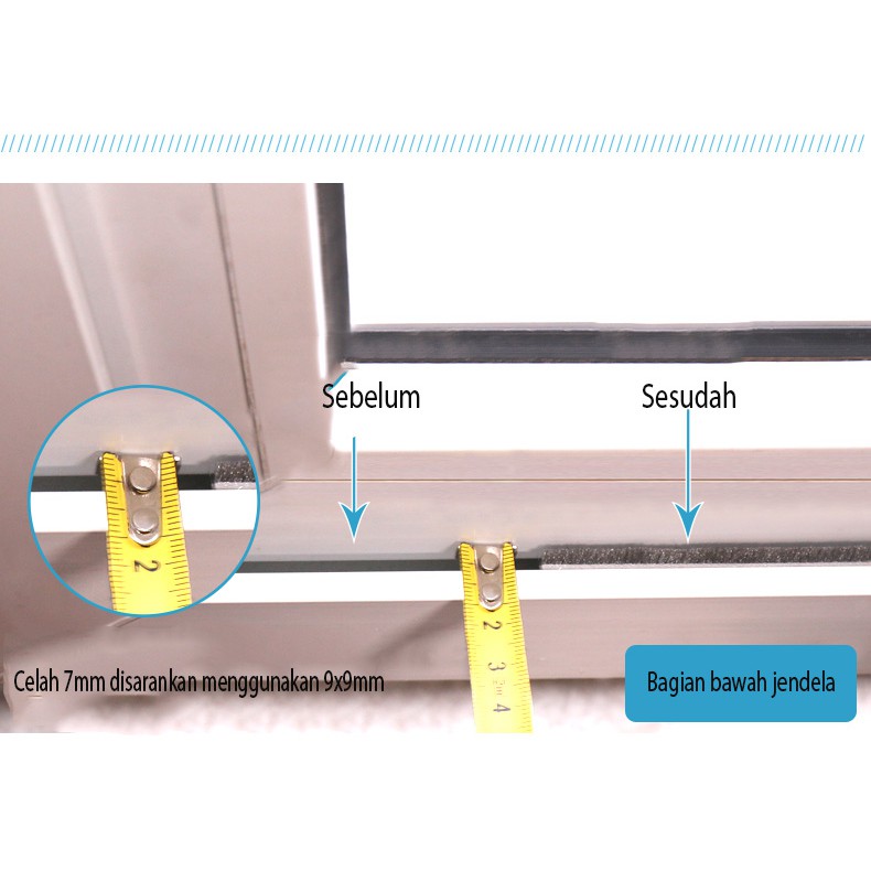 Penutup Celah Pintu dan Jendela Bulu Halus Mohar Moher Seal Door Seal Peredam Perekat 3M