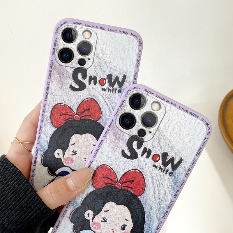 Cute Snow White Series Protect Case OPPO A9 A53 A33 A31 2020 A15 A15S C1 XT A3S A7 A12 A11K A95 F9 Pro A57 A39 F1S A83 K5 5 6 Casing Y11 Y12i Y15 Y17 Z1 Pro Y50 Y30i Y20i Y20S Y12S Y91C Y93 V5 V5S V5 Lite Y83 Y81 V9 Cartoon Girl Fashio