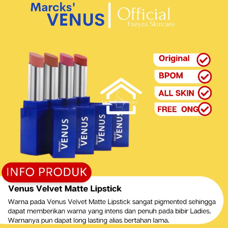 Venus Velvet Mate Lipstick | Marcks Venus Water Shine Lipstick