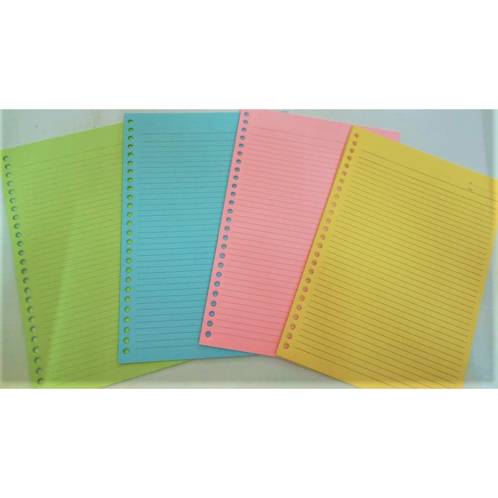 

KERTAS BINDER B5 LOOSE LEAF WARNA GARIS ISI 40 26 LUBANG ISI BINDER NOTE
