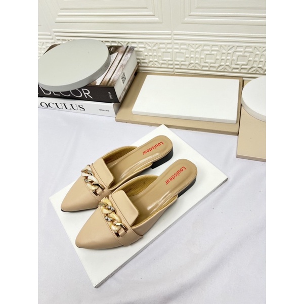 LOUISDEAR sendal flat 2 cm bahan dove B72