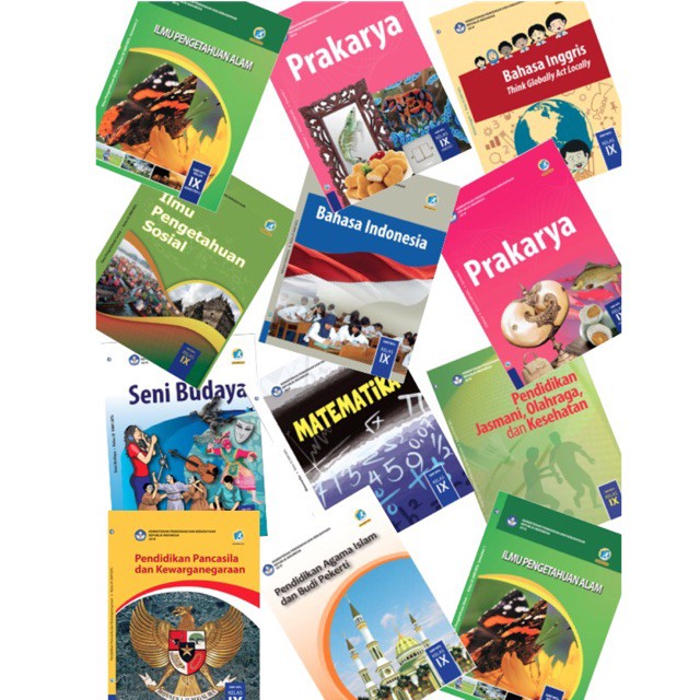 Buku Paket K13 Kelas 9 Inggris PKN MTK IPA Sem 1&2 Prakarya Sem 1&2 IPS SBK