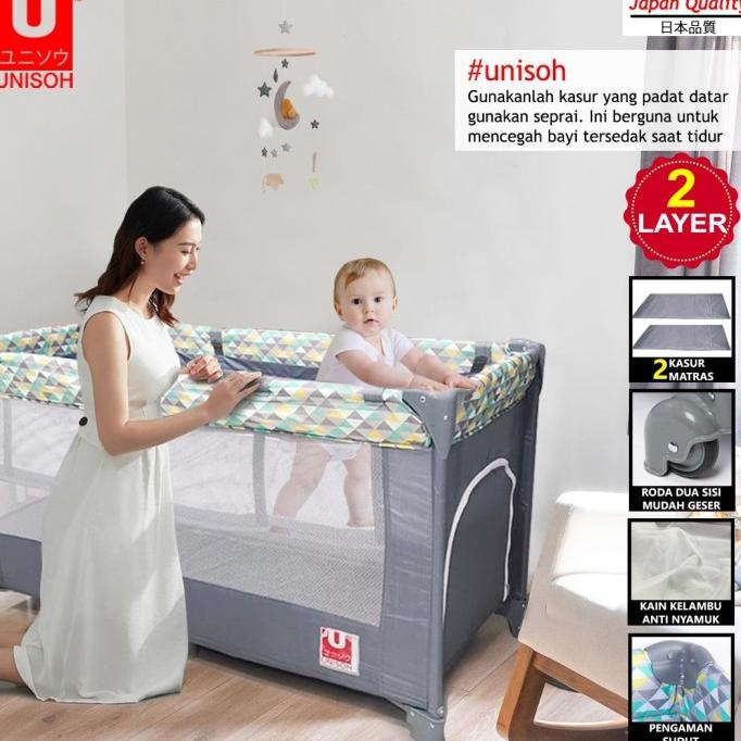 UNISOH TEMPAT TIDUR BAYI PORTABLE RANJANG BAYI BABY PLAYPEN