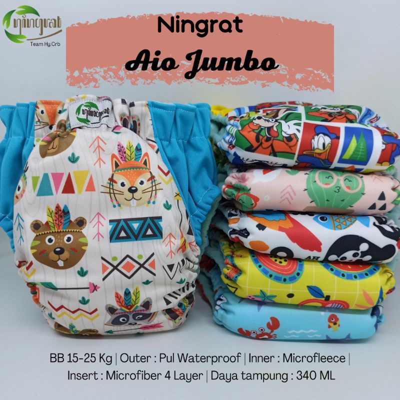 CLODI NINGRAT AIO JUMBO (14 - 25 Kg) Popok Kain Cuci Ulang Clodi Celana Popok Kain Modern [ Bunda Altaf ]