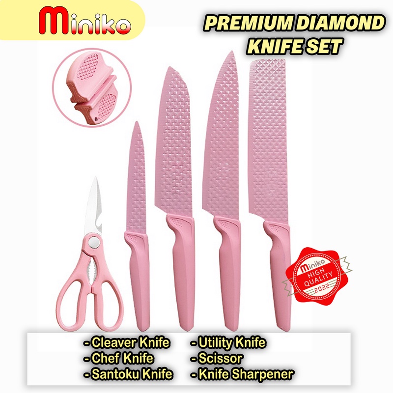 Pisau Dapur Set Diamond Knives set 6 in 1 Pisau dapur