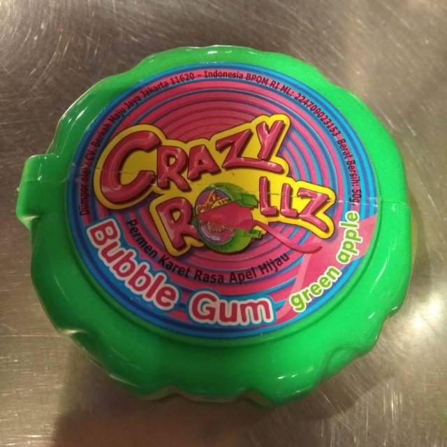 

Crazy rollzbubble gum green apple 50gr