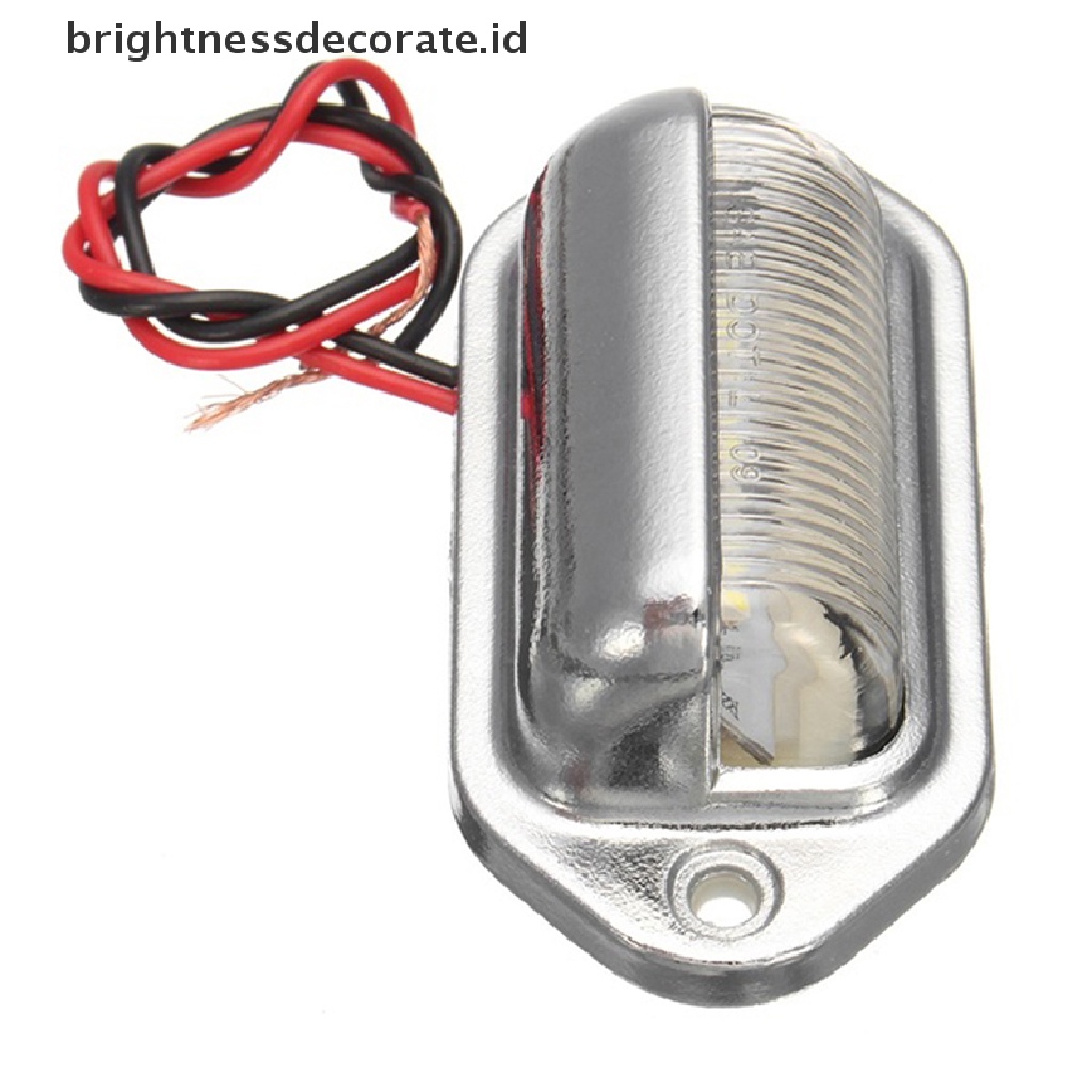 [birth] 1X Chrome 6LED License Number Plate Tag Interior Step Light For Boat RV Trailer [ID]