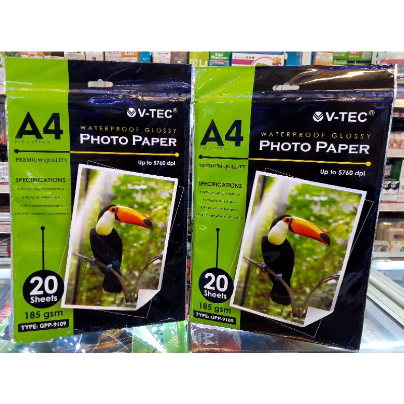 

V-TEC GLOSSY PHOTO PAPER A4 185GSM