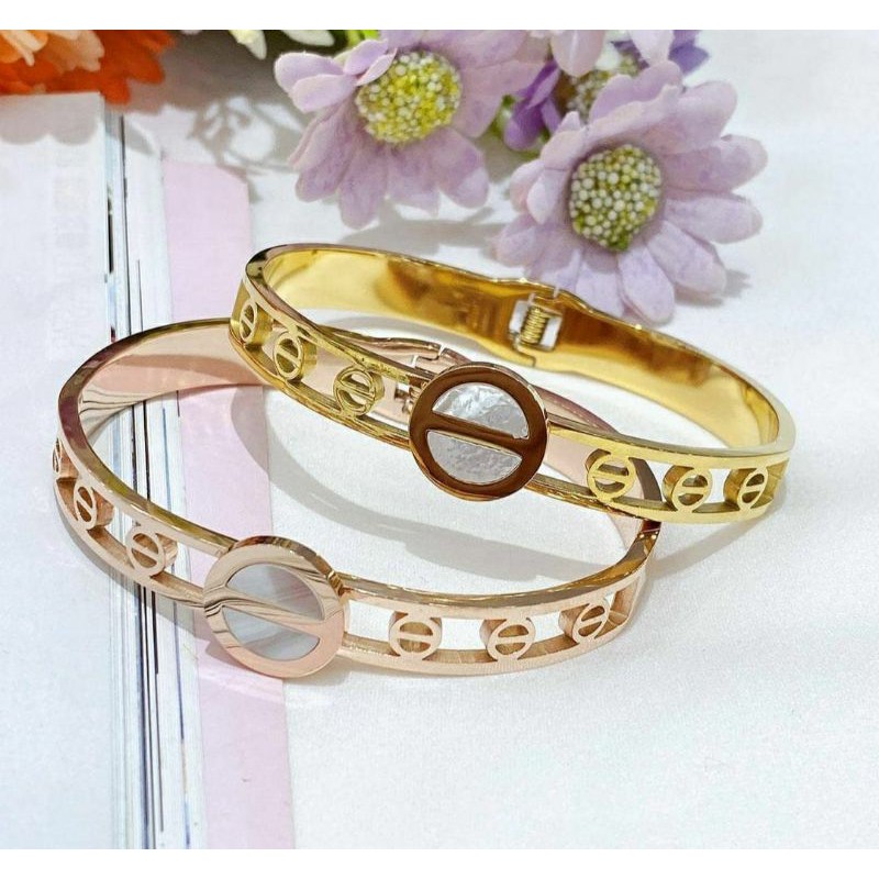 Gelang Titanium asli Premium Quality Stainless steel asli Rosegold gold Quality 06