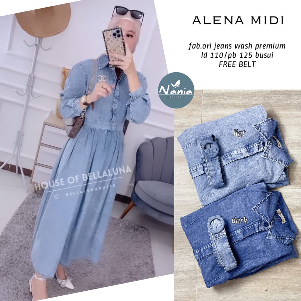 ALENA MIDI DRESS JEANS BY NANIA