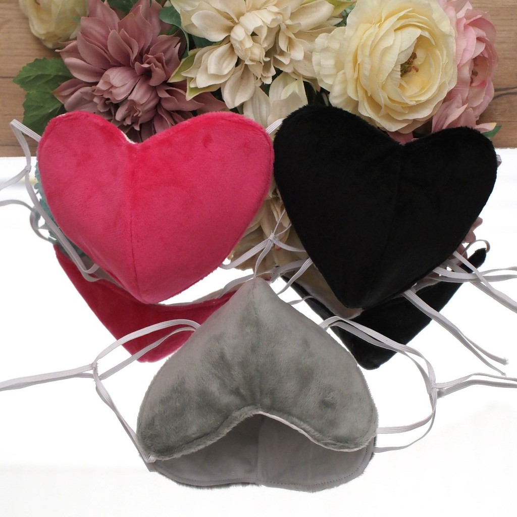 Masker Kain Bentuk Love TEBAL 3 LAPIS ADA FILTER BUSA Hijab Earloop Headloop non Medis 3 ply