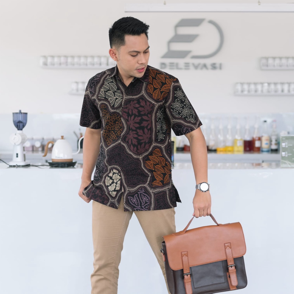 NEW ARRIVAL Batik, Kemeja slimfit pria,Baju batik cowok Lengan pendek Katun Baturaden premium-2