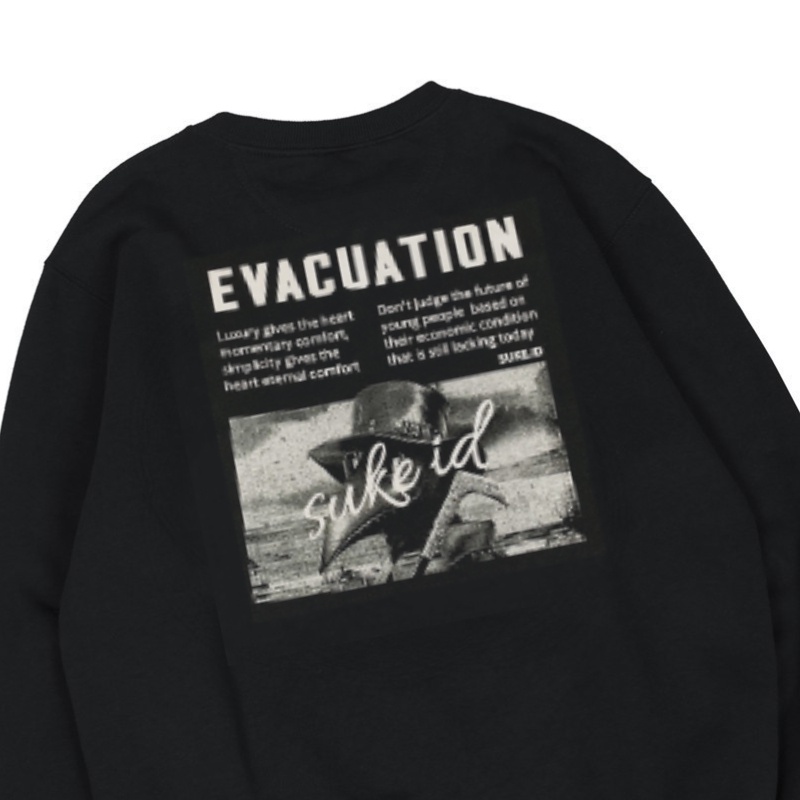 Sweatshirt Distro Pria Suke Evacuation Original Asli | Jaket Pria | Cn Pria | Suiter Pria | Switer Pria Wanita | Sweater Crewneck Aesthetic