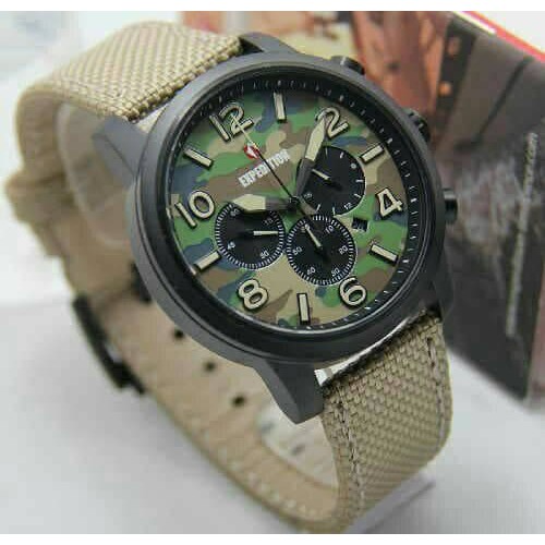 Jam Tangan Pria Expedition 6672 Kanvas Army EXP6672 E6672 Original