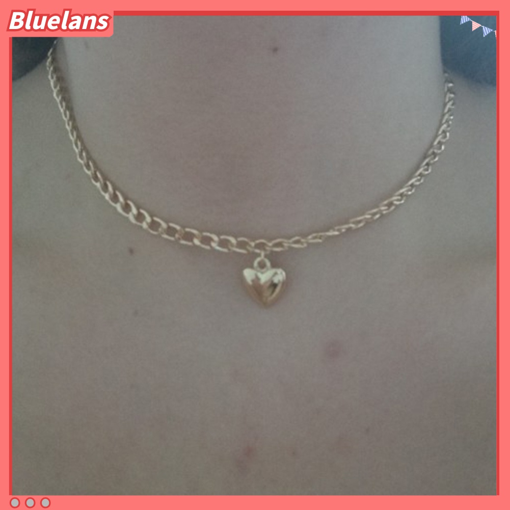Kalung Rantai Choker Dengan Liontin Bentuk Hati Untuk Wanita