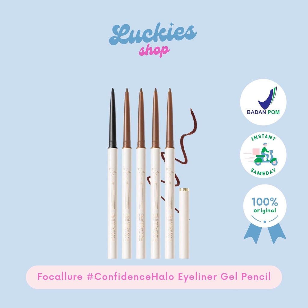 BPOM Focallure #ConfidenceHalo Eyeliner Gel Pencil FA243 Pen Spidol Pensil Eyeliner