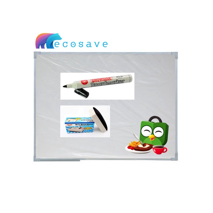 

PAKET Papan Tulis Murah White Board 60 x 90 EcoSave Ori Magnet - EcoSave Paket 1 promo