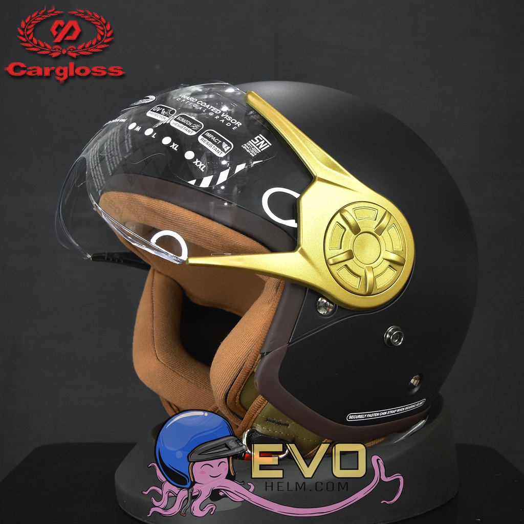 HELM CARGLOSS YRH HIJAB &quot;ORI&quot; - BLACK DOFF GOLD ( LIMITED EDITION ) CARGLOSS HIJAB HELM WANITA TERBARU