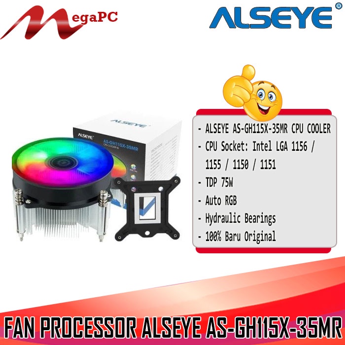 CPU FAN ALSEYE AS-GH115X-35MR - RGB CPU COOLER - FAN PROCESSOR