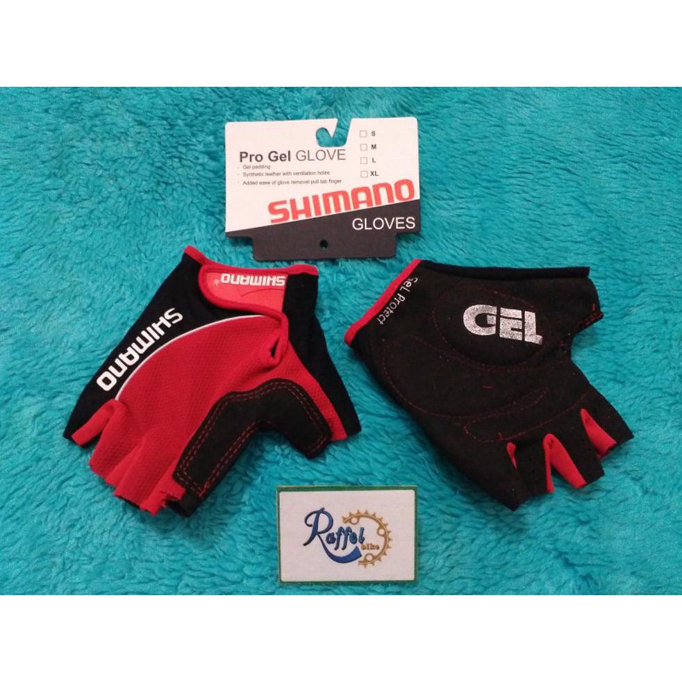 Termurah  Sarung tangan Shimano Gel (red, black) // Gloves Shimano Gel // Harga Promosi