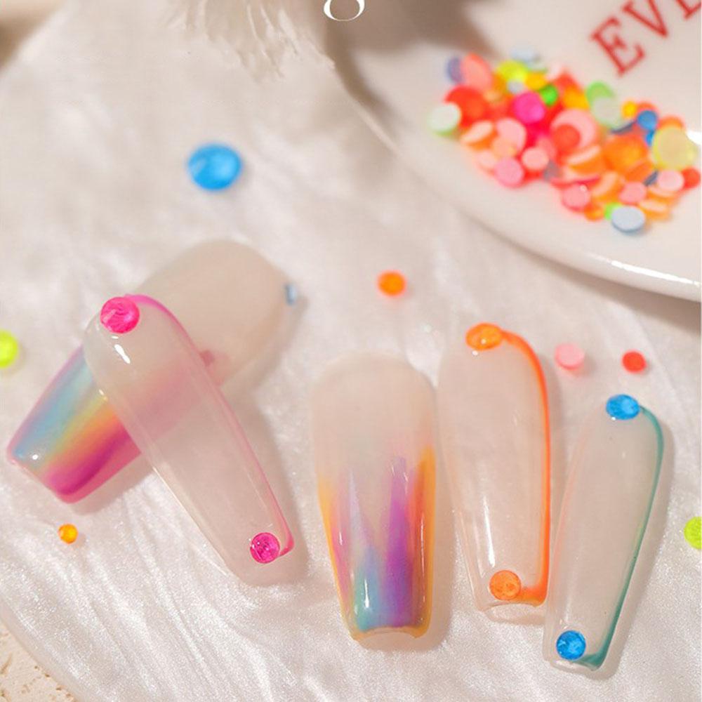 AUGUSTINA Agustina Nail Art Rhinestones Campuran Warna Neon Flash DIY Hiasan