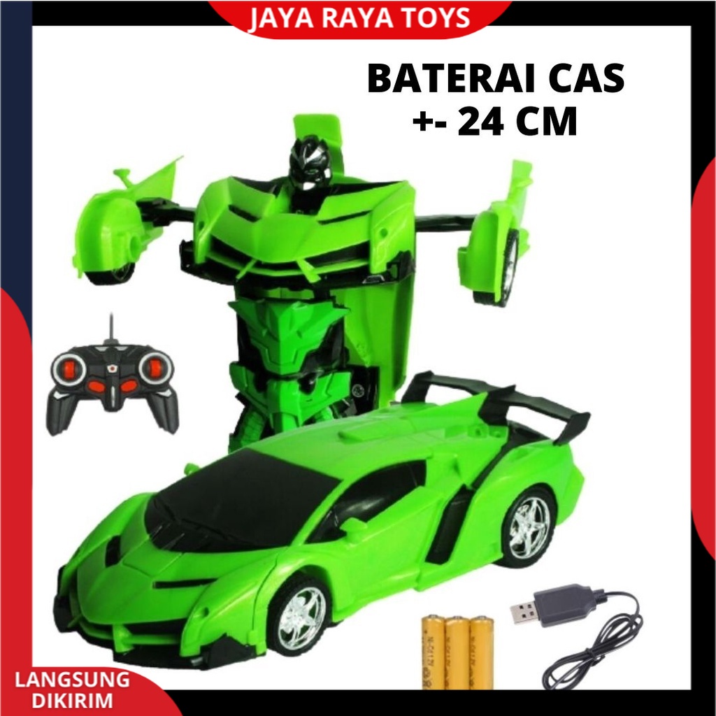 Mainan Mobil Remote Control Robot Transformer Autobot Rc The Last Knight Baterai Cas terbaru