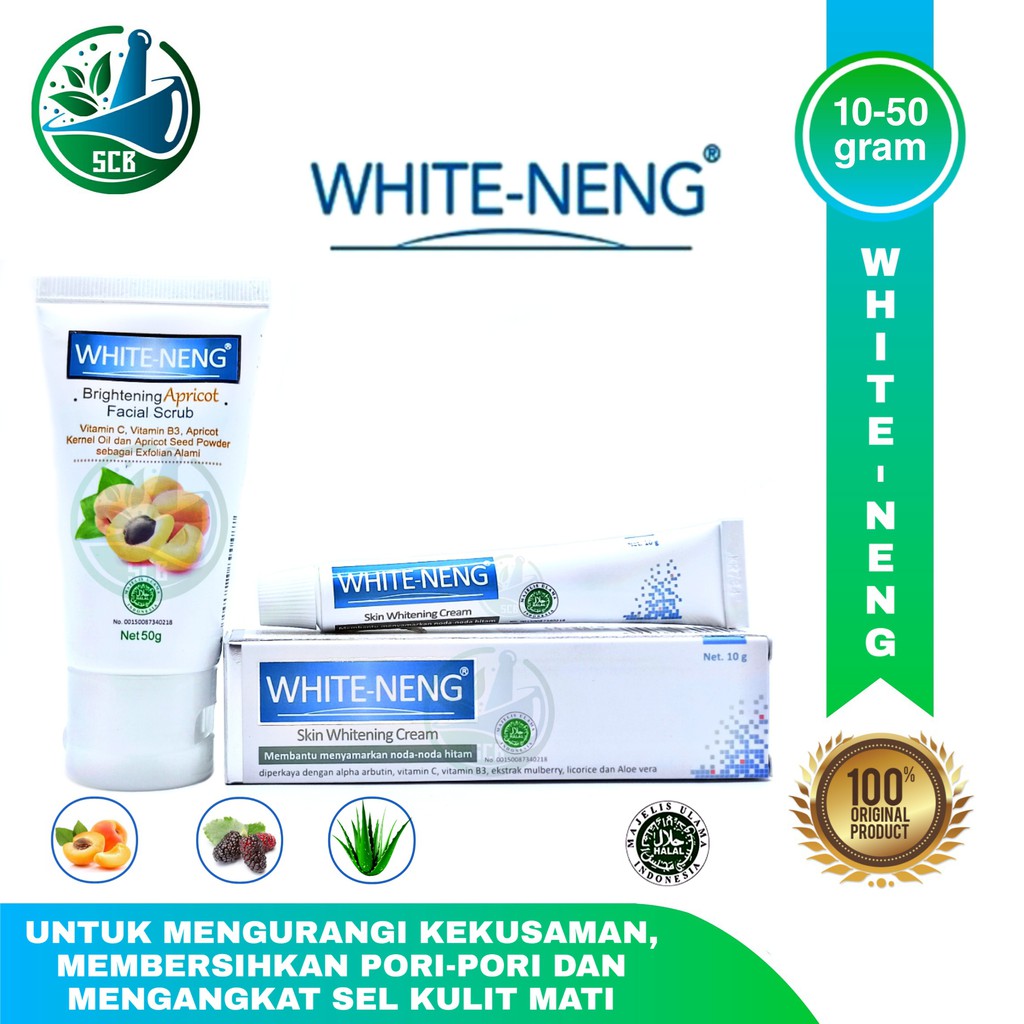 White-Neng Skin Whitening Cream - Brightening Apricot -  Menyamarkan noda hitam/ Flek