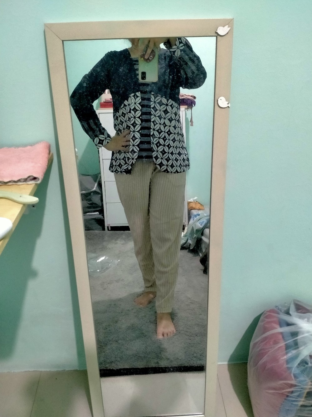 Atasan Batik Kawung Lurik Carla Black