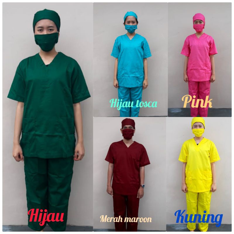 Baju OKA Lengan Pendek / Baju Jaga / Bahan American Drill / OK Bidan Perawat Dokter